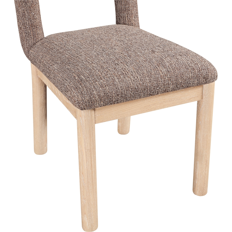 Meridian Furniture Conrad Brown Linen Textured Fabric Dining Chair
