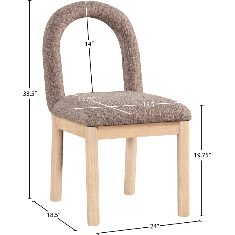 Meridian Furniture Conrad Brown Linen Textured Fabric Dining Chair