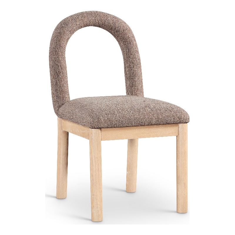 Meridian Furniture Conrad Brown Linen Textured Fabric Dining Chair