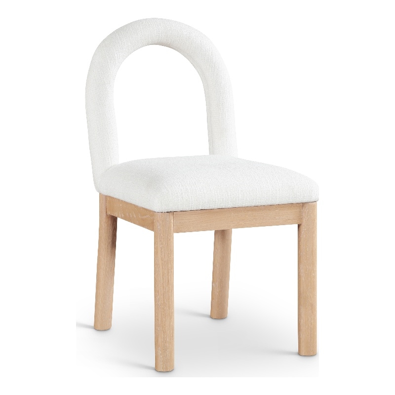 Meridian Furniture Conrad Cream Linen Textured Fabric Dining Chair