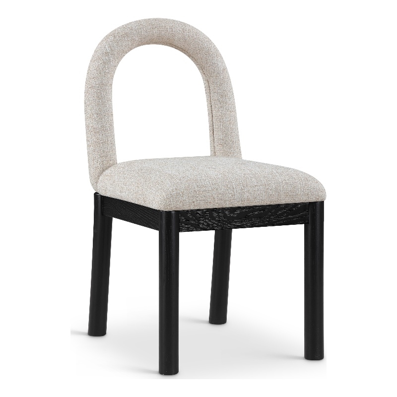 Meridian Furniture Conrad Beige Linen Textured Fabric Dining Chair