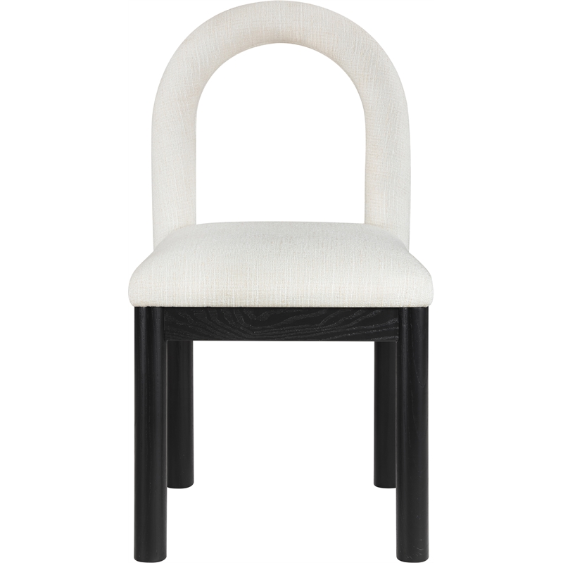 Meridian Furniture Conrad Cream Linen Textured Fabric Dining Chair