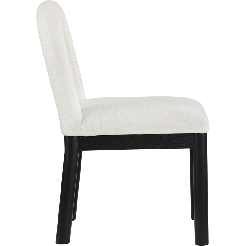 Meridian Furniture Conrad Cream Linen Textured Fabric Dining Chair