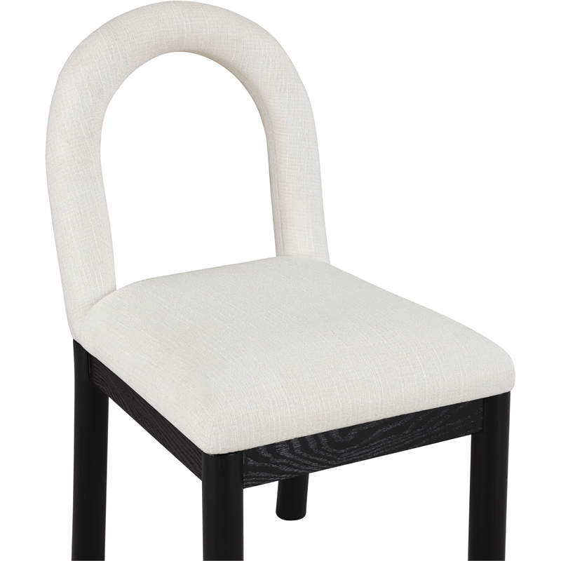 Meridian Furniture Conrad Cream Linen Textured Fabric Dining Chair