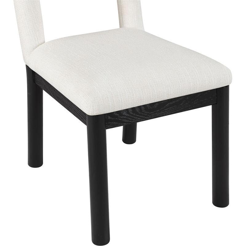 Meridian Furniture Conrad Cream Linen Textured Fabric Dining Chair