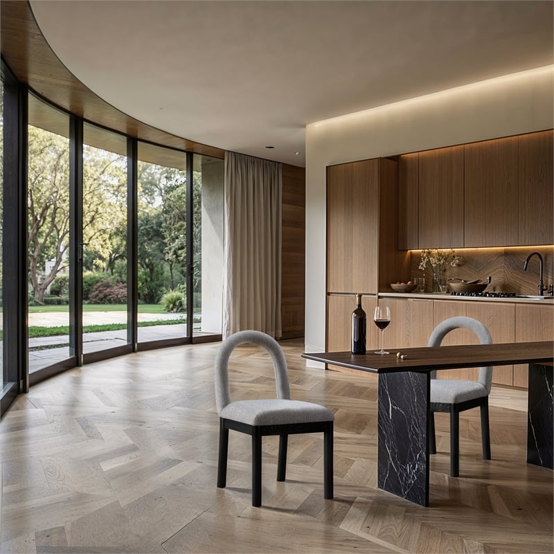 Meridian Furniture Conrad Grey Linen Textured Fabric Dining Chair