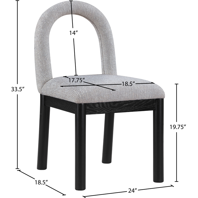 Meridian Furniture Conrad Grey Linen Textured Fabric Dining Chair