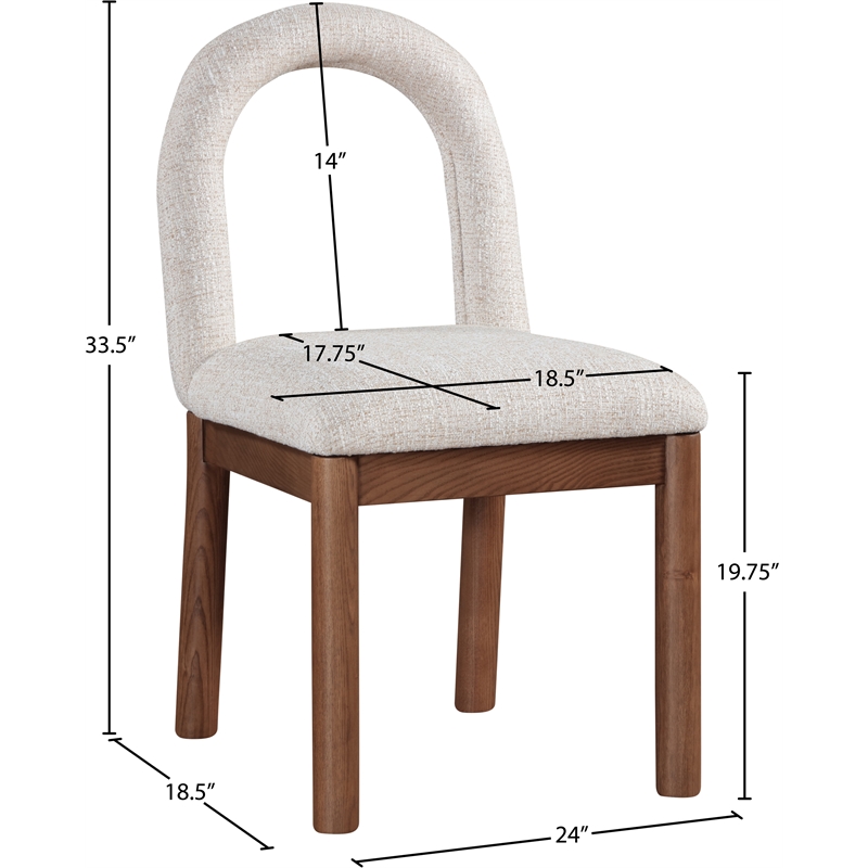 Meridian Furniture Conrad Beige Linen Textured Fabric Dining Chair