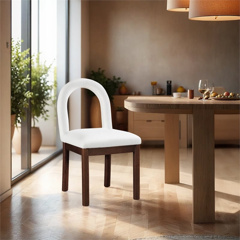 Meridian Furniture Conrad Cream Linen Textured Fabric Dining Chair