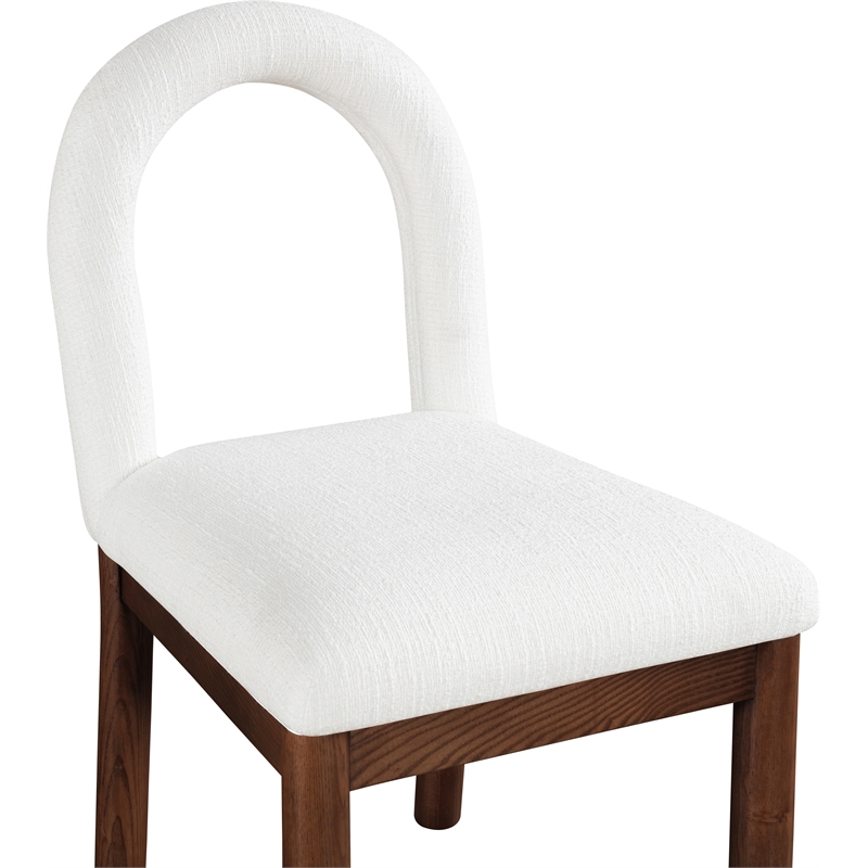 Meridian Furniture Conrad Cream Linen Textured Fabric Dining Chair