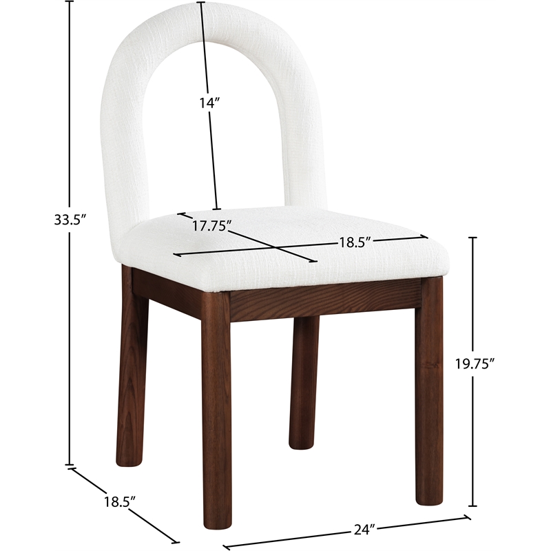 Meridian Furniture Conrad Cream Linen Textured Fabric Dining Chair