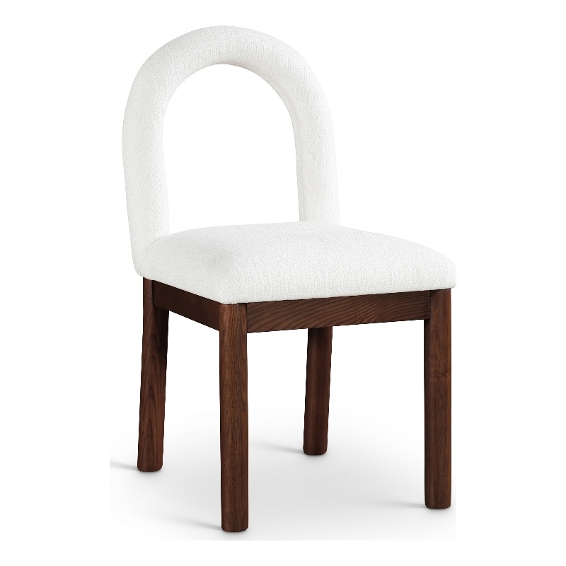 Meridian Furniture Conrad Cream Linen Textured Fabric Dining Chair