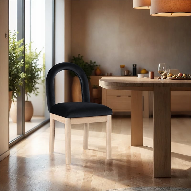 Meridian Furniture Conrad Black Velvet Dining Chair