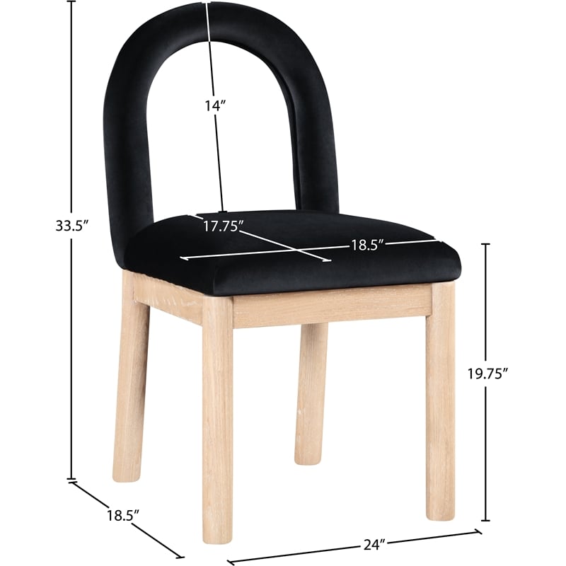 Meridian Furniture Conrad Black Velvet Dining Chair