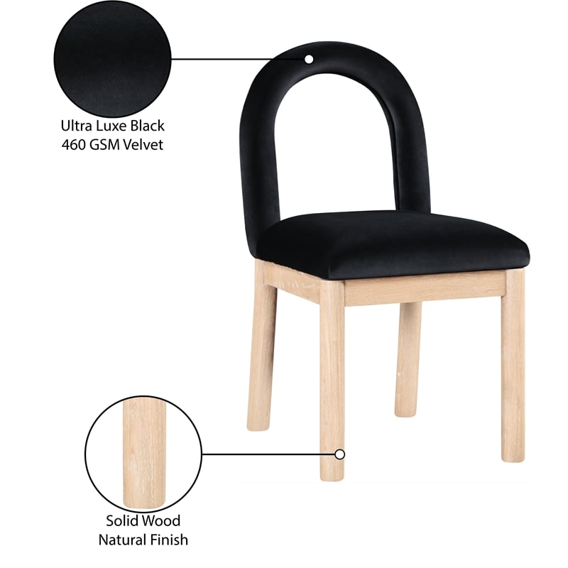 Meridian Furniture Conrad Black Velvet Dining Chair