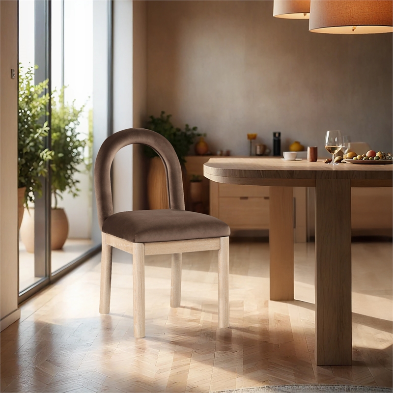Meridian Furniture Conrad Brown Velvet Dining Chair