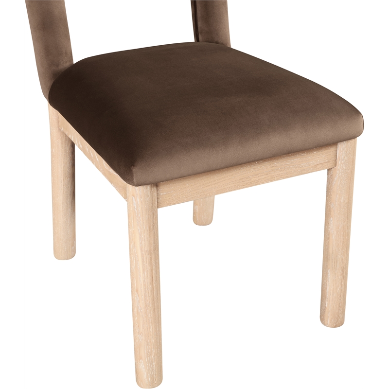 Meridian Furniture Conrad Brown Velvet Dining Chair