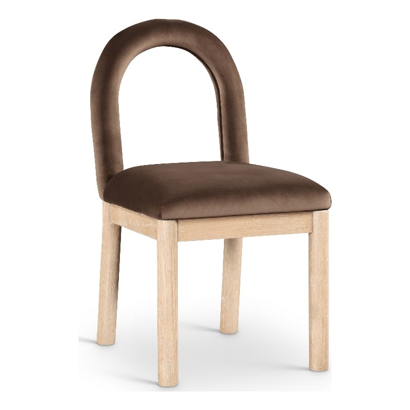 Meridian Furniture Conrad Brown Velvet Dining Chair