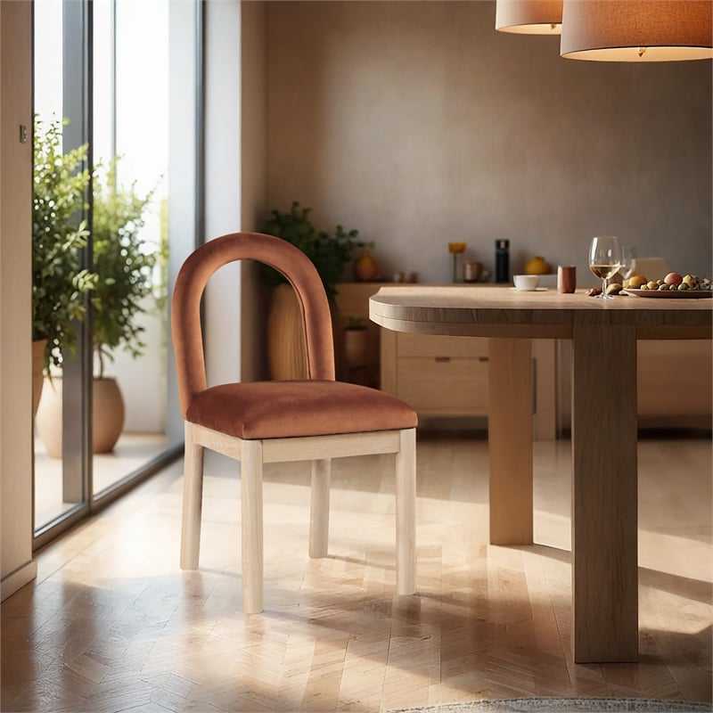 Meridian Furniture Conrad Cognac Velvet Dining Chair