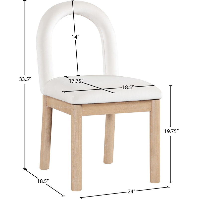 Meridian Furniture Conrad Cream Velvet Dining Chair