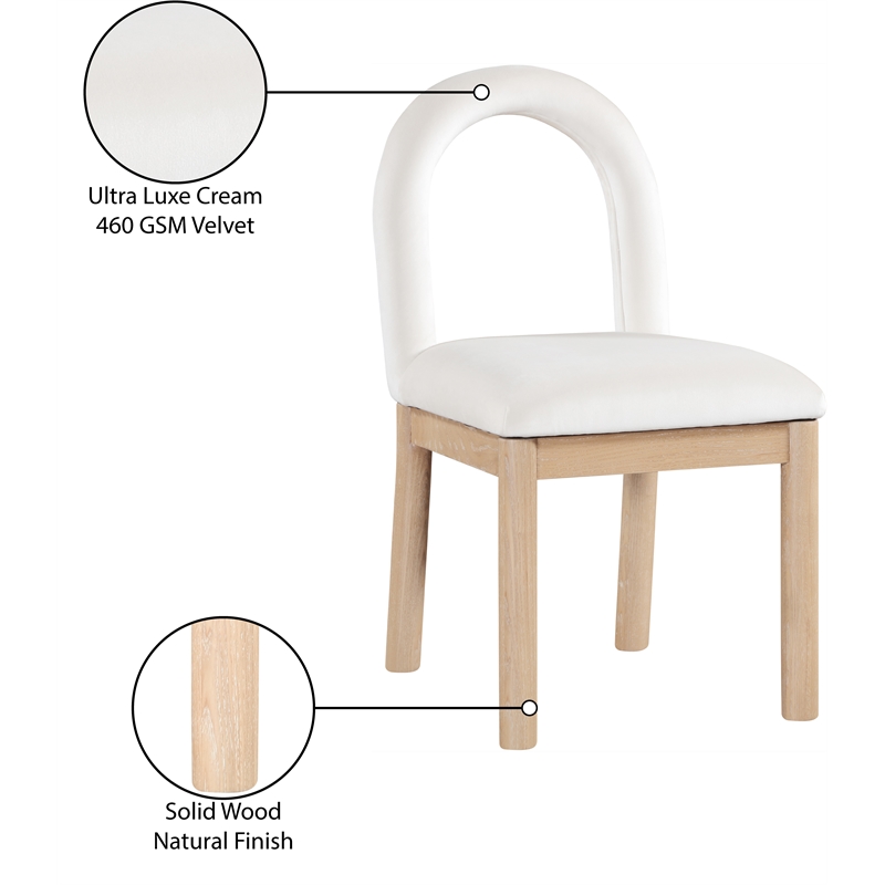 Meridian Furniture Conrad Cream Velvet Dining Chair