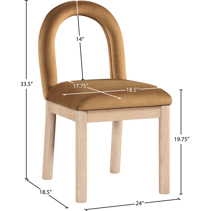 meridian furniture conrad saddle velvet dining chair