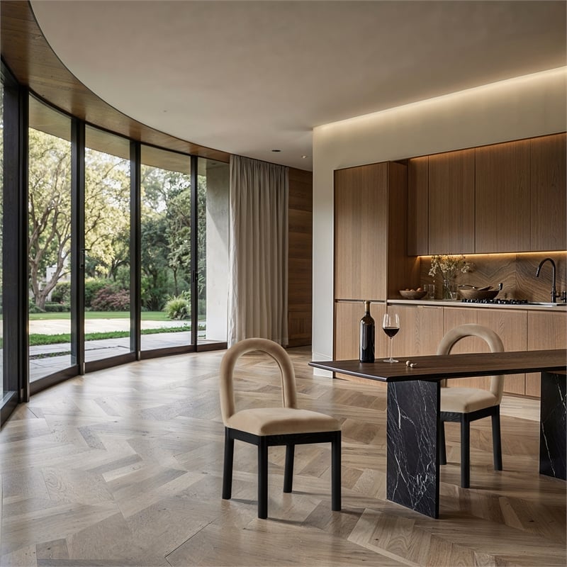 Meridian Furniture Conrad Beige Velvet Dining Chair