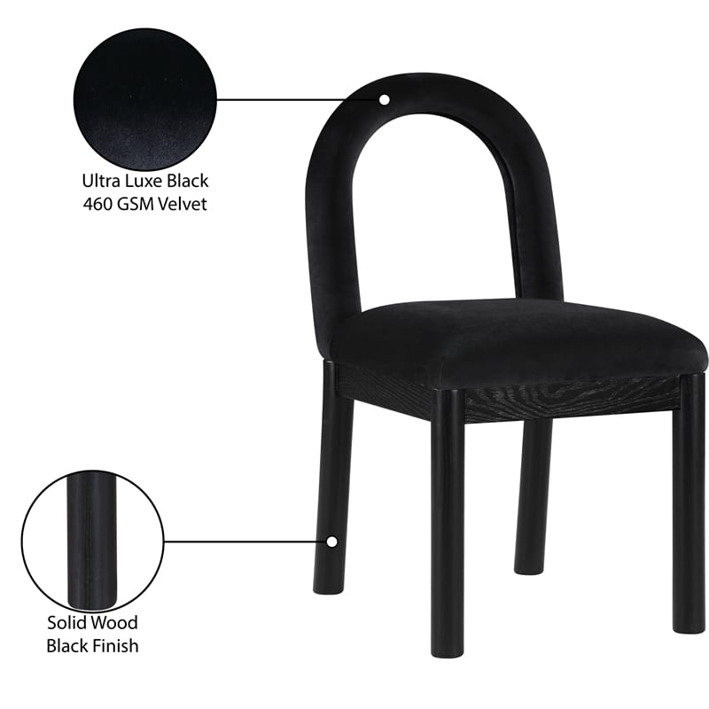 Meridian Furniture Conrad Black Velvet Dining Chair