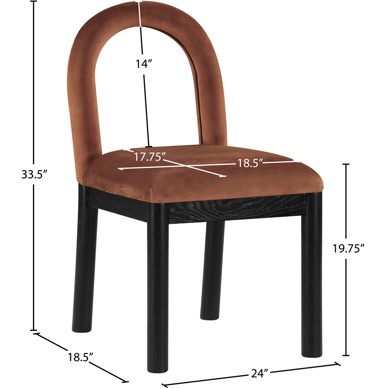 Meridian Furniture Conrad Cognac Velvet Dining Chair