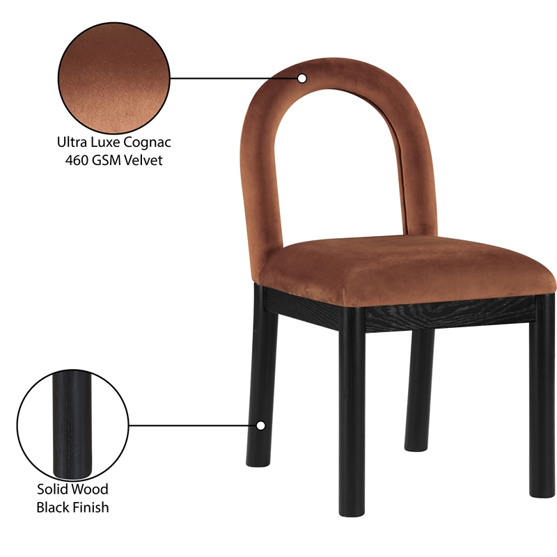 Meridian Furniture Conrad Cognac Velvet Dining Chair