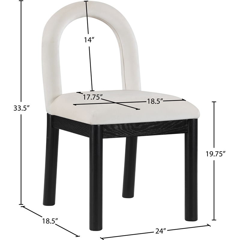 Meridian Furniture Conrad Cream Velvet Dining Chair