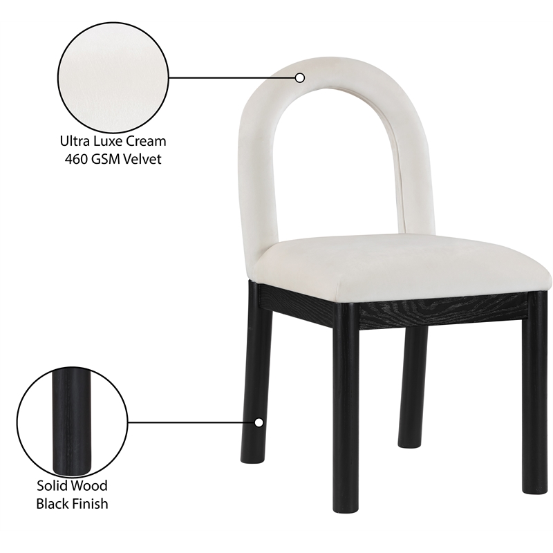 Meridian Furniture Conrad Cream Velvet Dining Chair