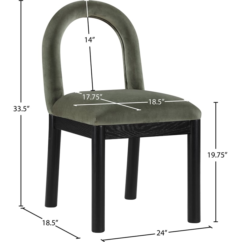 Meridian Furniture Conrad Green Velvet Dining Chair