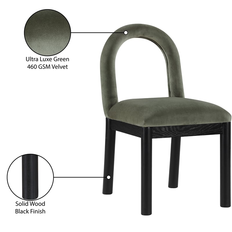 Meridian Furniture Conrad Green Velvet Dining Chair