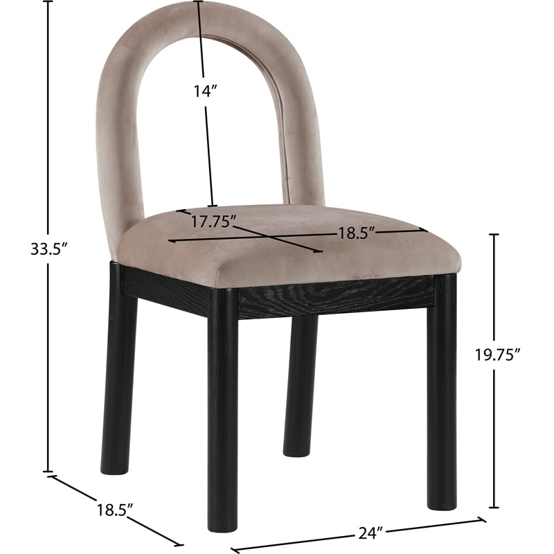 Meridian Furniture Conrad Taupe Velvet Dining Chair