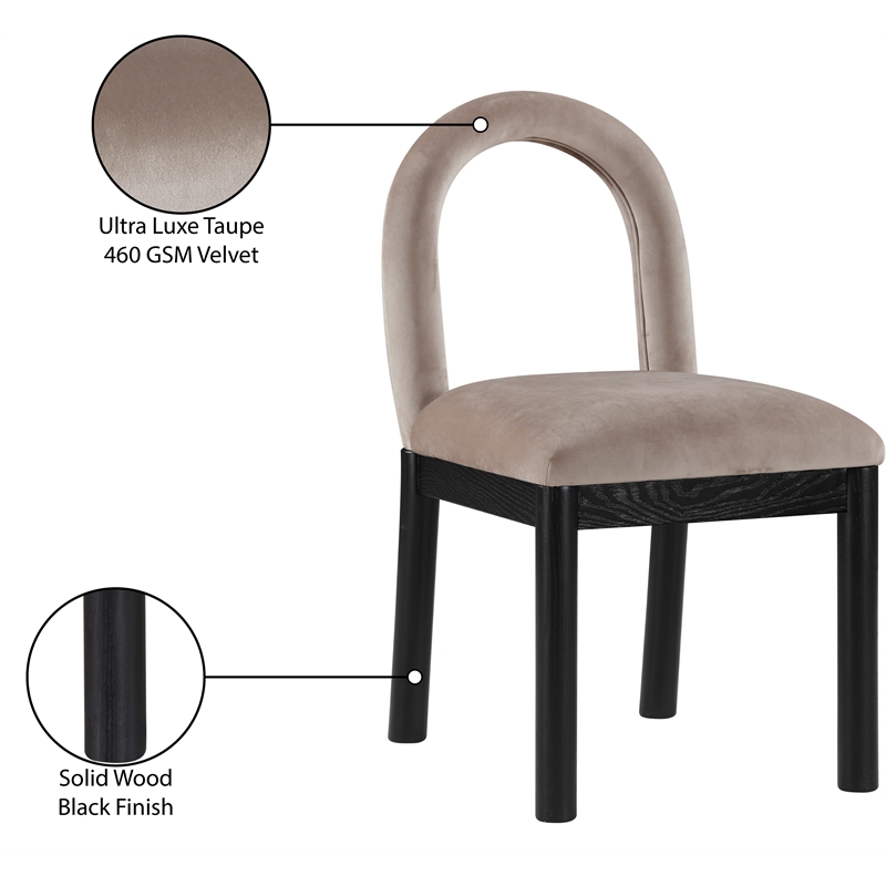 Meridian Furniture Conrad Taupe Velvet Dining Chair
