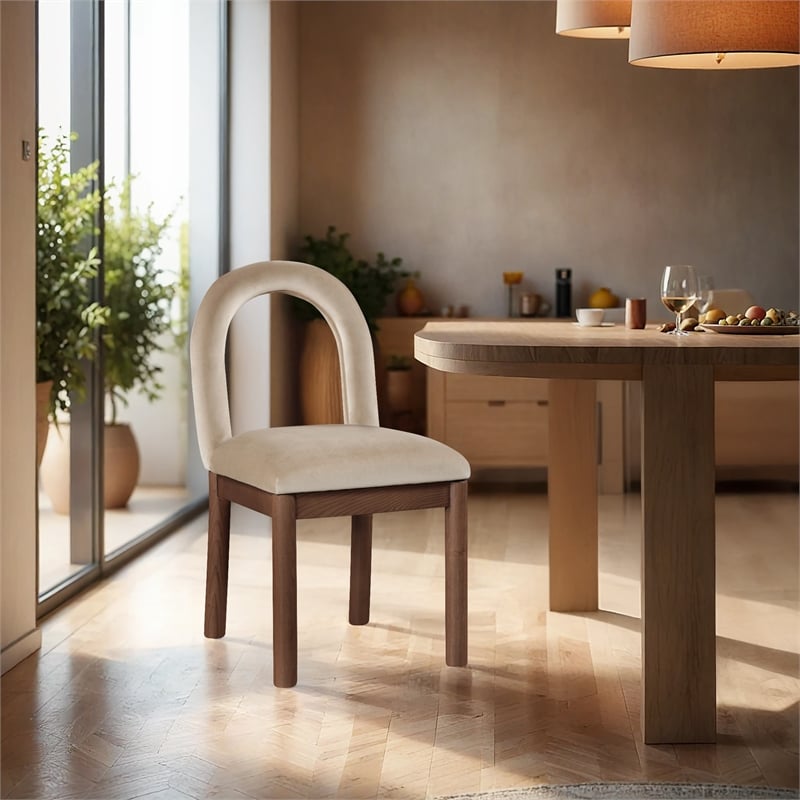 Meridian Furniture Conrad Beige Velvet Dining Chair