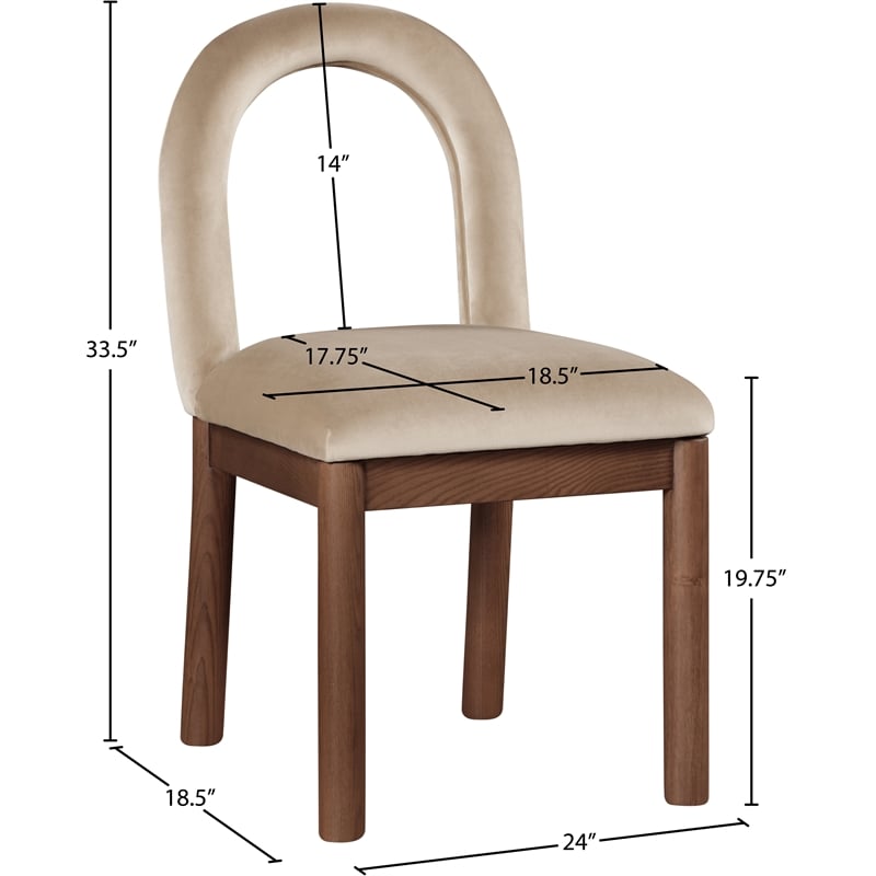 Meridian Furniture Conrad Beige Velvet Dining Chair