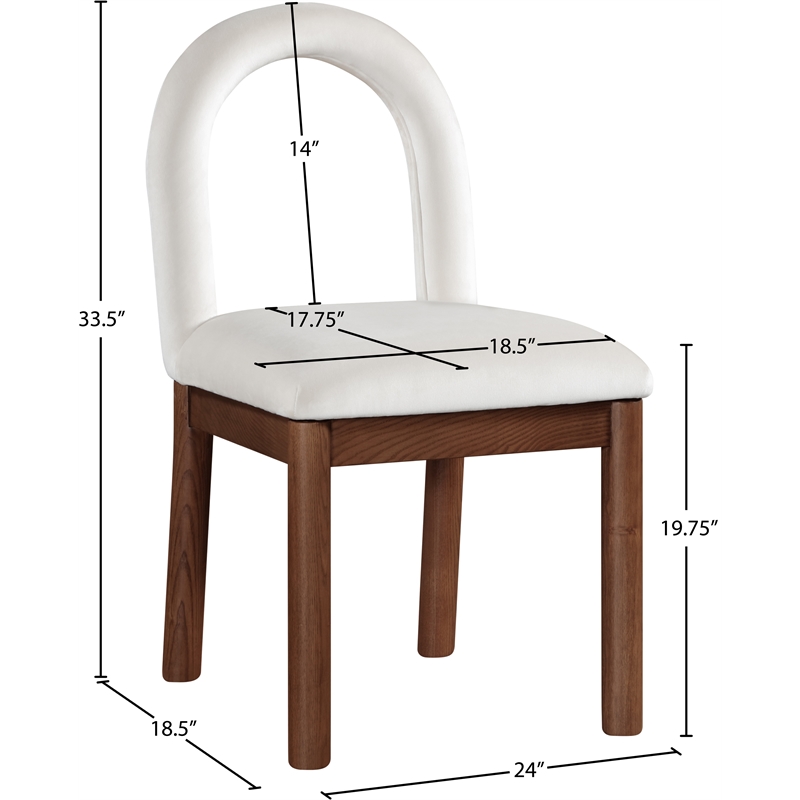 Meridian Furniture Conrad Cream Velvet Dining Chair