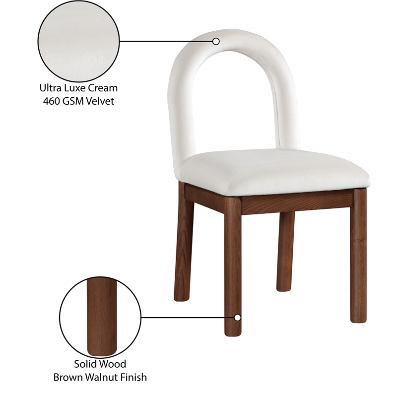 Meridian Furniture Conrad Cream Velvet Dining Chair