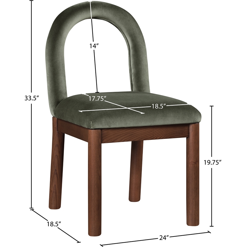 Meridian Furniture Conrad Green Velvet Dining Chair