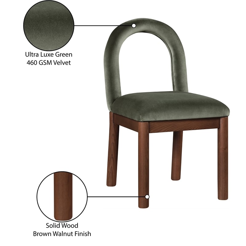 Meridian Furniture Conrad Green Velvet Dining Chair