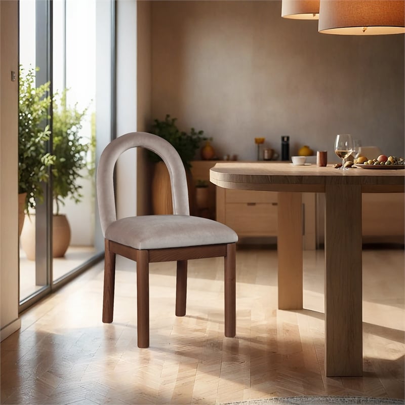 Meridian Furniture Conrad Taupe Velvet Dining Chair