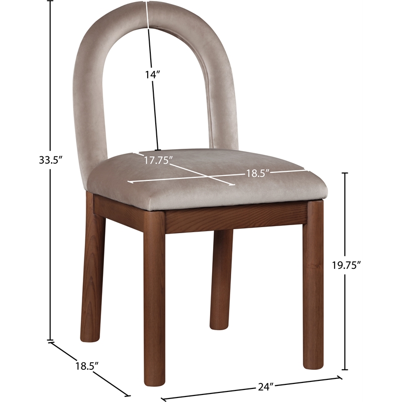Meridian Furniture Conrad Taupe Velvet Dining Chair