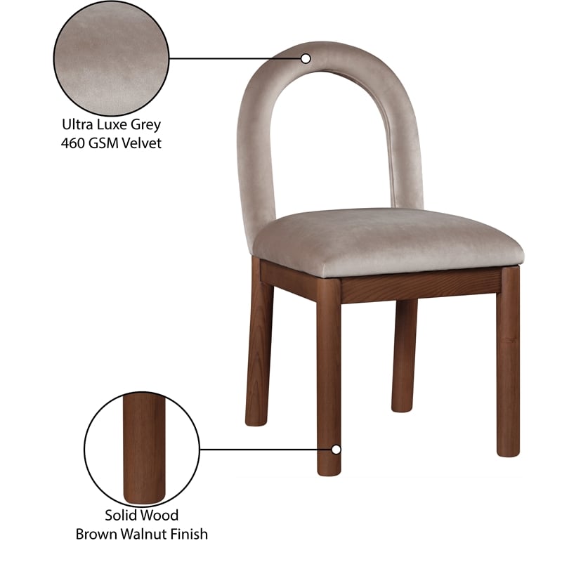 Meridian Furniture Conrad Taupe Velvet Dining Chair