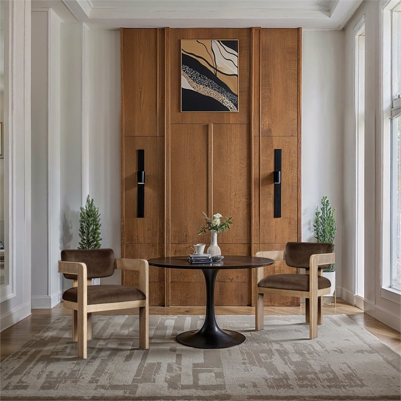 Meridian Furniture Sacha Brown Velvet Dining Chair (Set of 2)