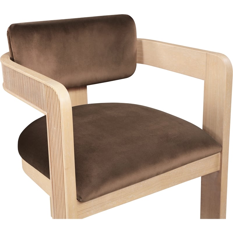 Meridian Furniture Sacha Brown Velvet Dining Chair (Set of 2)