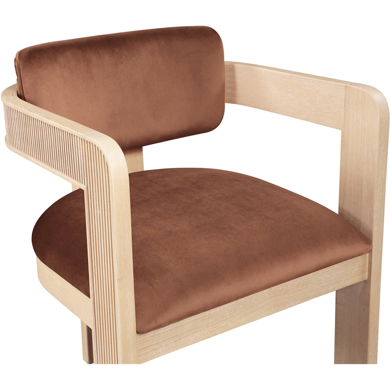 Meridian Furniture Sacha Cognac Velvet Dining Chair (Set of 2)