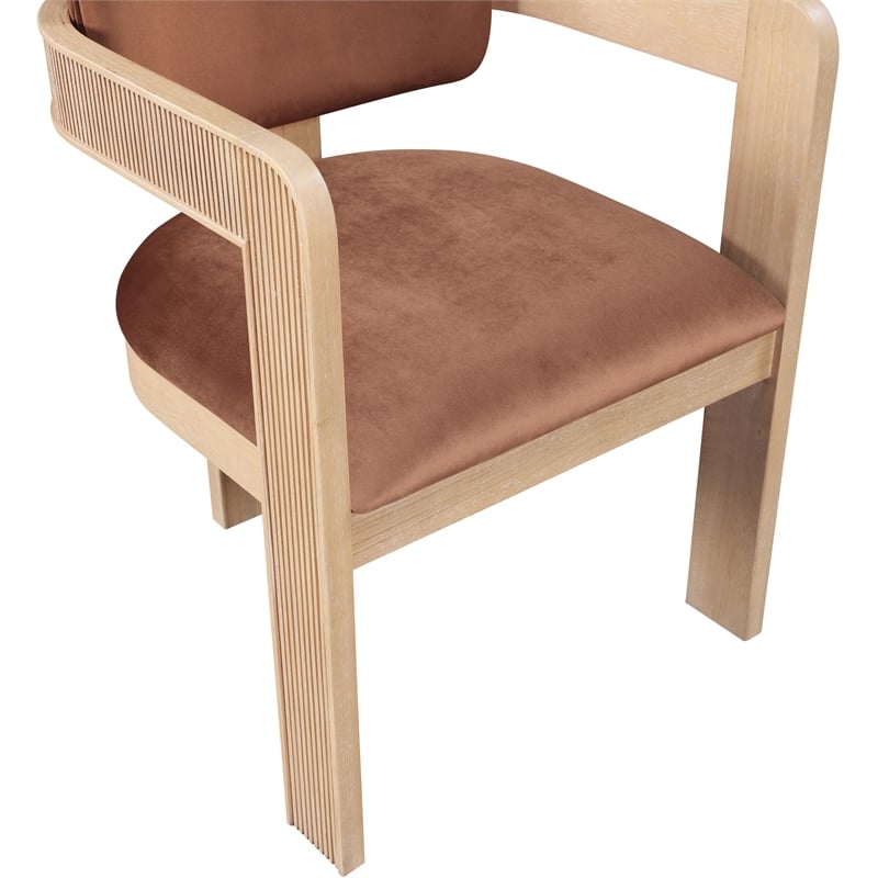 Meridian Furniture Sacha Cognac Velvet Dining Chair (Set of 2)