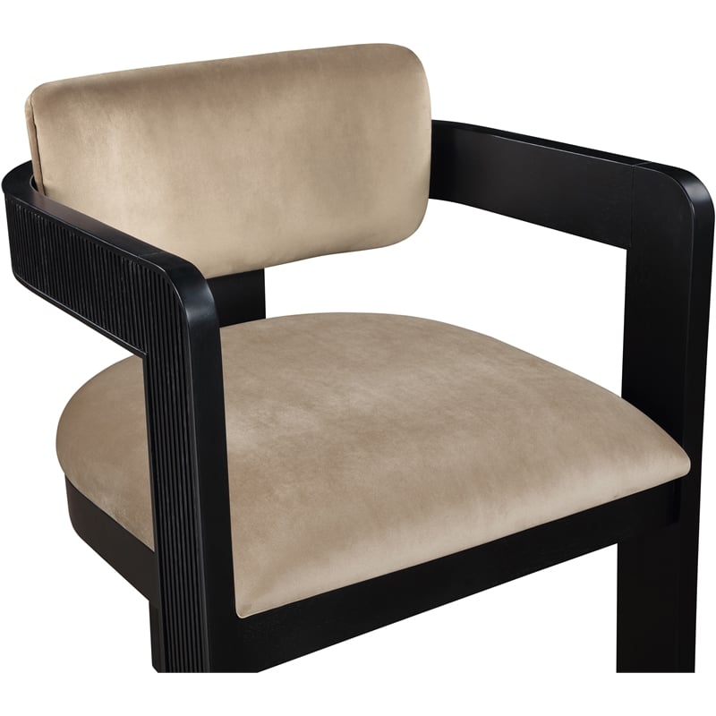 Meridian Furniture Sacha Beige Velvet Dining Chair (Set of 2)